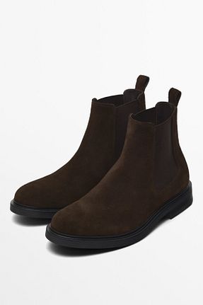 بوت / نیم بوت قهوه ای مردانه پلی استر Massimo Dutti - کد 873351206
