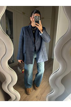 شلوار جین آبی زنانه پاچه گشاد Bade Butik - کد 873353345