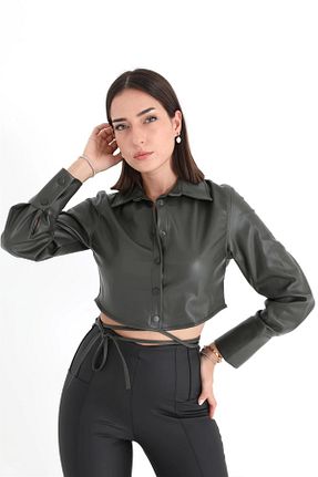 پیراهن خاکی زنانه کراپ Genel Markalar - کد 873354797