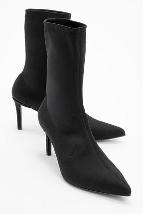 بوت / نیم بوت مشکی زنانه پارچه ای luvishoes - کد 873360275