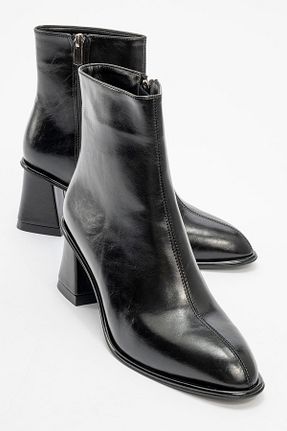بوت / نیم بوت مشکی زنانه چرم مصنوعی luvishoes - کد 873362805