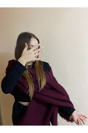 شال زرشکی زنانه اکریلیک sema aksesuar - کد 873362828