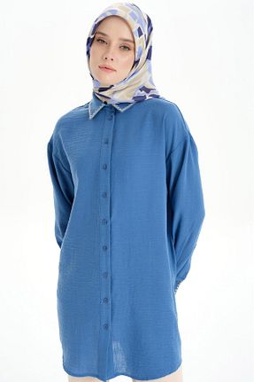 تونیک حجاب سرمه ای زنانه بافتنی Tuğba - کد 838657601
