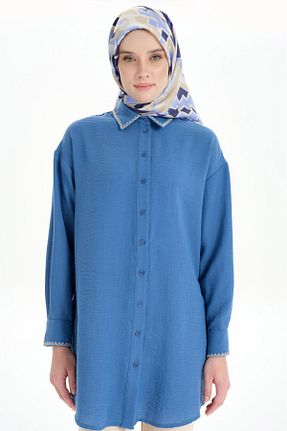 تونیک حجاب سرمه ای زنانه بافتنی Tuğba - کد 838657601