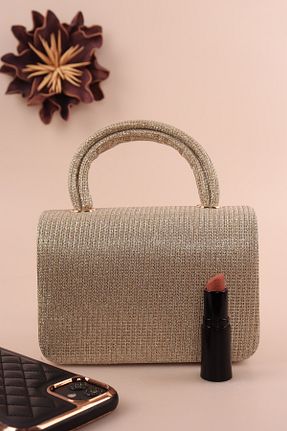 کیف پورتفوی و کلاچ طلائی زنانه weem bag - کد 871644958