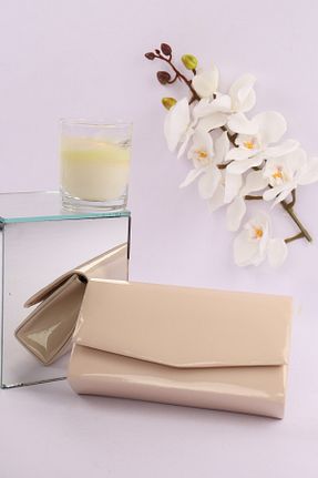 کیف مجلسی بژ زنانه چرم مصنوعی weem bag - کد 871671828