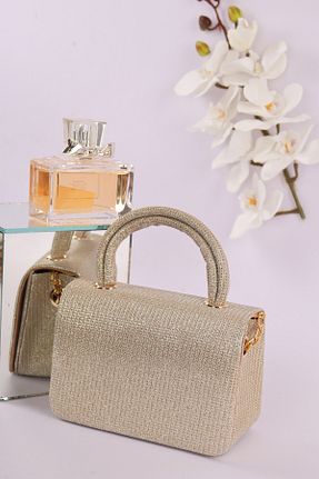 کیف پورتفوی و کلاچ طلائی زنانه weem bag - کد 871644958