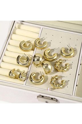 گوشواره جواهر خاکی مروارید Perry Accesories - کد 873410308