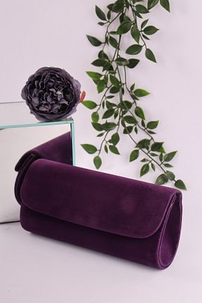 کیف مجلسی بنفش زنانه چرم مصنوعی weem bag - کد 868566159