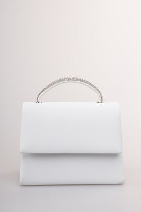 کیف مجلسی سفید زنانه چرم مصنوعی weem bag - کد 868566523