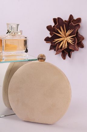 کیف مجلسی بژ زنانه چرم مصنوعی weem bag - کد 873041023