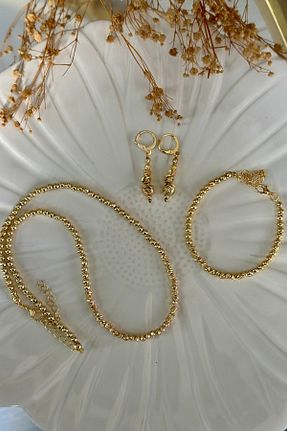 ست جواهر طلائی زنانه 3 تایی Trendy Butik - کد 873417729