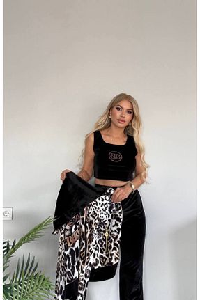 ست بالاتنه و پائین تنه مشکی زنانه بافتنی İREMBUTİKK - کد 873405203