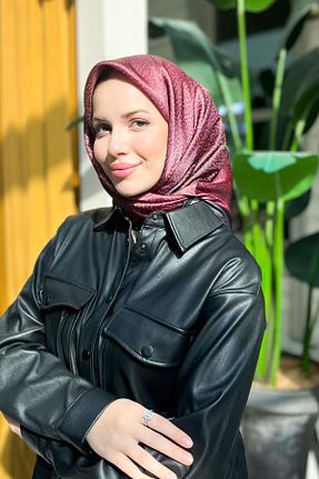 روسری بژ پلی استر Sultan - کد 873643786