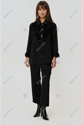 ست بالاتنه و پائین تنه حجاب مشکی زنانه اسلیم Ghisa - کد 872918234