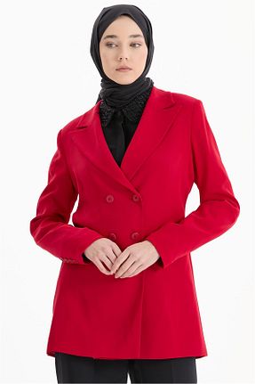 کت حجاب قرمز زنانه رگولار Tuğba - کد 873666393