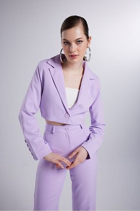 کت بلیزر بنفش زنانه پلی استر HOLLY LOLLY - کد 139993246