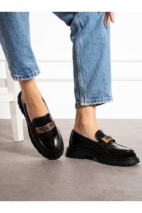 کفش لوفر مشکی زنانه چرم مصنوعی Alemdar Shoes - کد 873690535