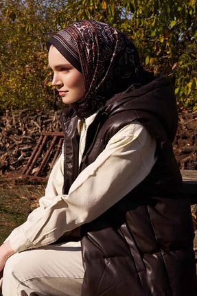 شال قهوه ای زنانه پلی استر Madame Polo - کد 873691644