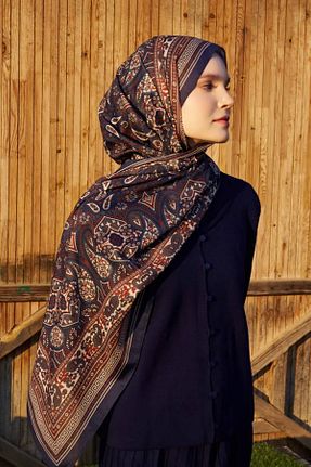 شال سرمه ای زنانه پلی استر Madame Polo - کد 873691587