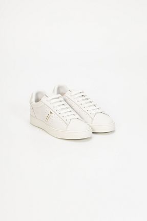 کفش اسنیکر سفید زنانه چرم اصل Emporio Armani - کد 698441857