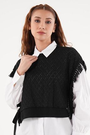 ست بالاتنه و پائین تنه مشکی زنانه بافتنی Levidor - کد 873720904