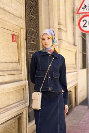 کت حجاب سرمه ای زنانه رگولار Tuğba - کد 873724509