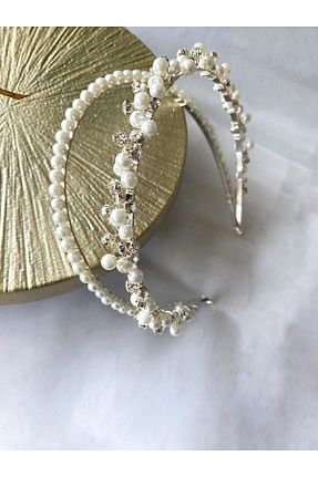 تاج سفید زنانه سنگ کریستال UK design - کد 279395710