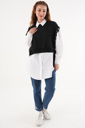 ست بالاتنه و پائین تنه مشکی زنانه بافتنی Levidor - کد 873720904