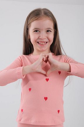 سوئیشرت صورتی بچه گانه نقش دار / کار شده Perendi - کد 873723227