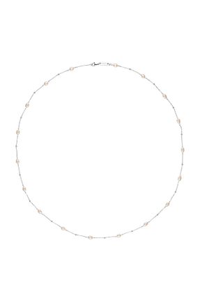 گردنبند استیل ( فولاد ) سفید زنانه مروارید آب شیرین Energetix - کد 873737071