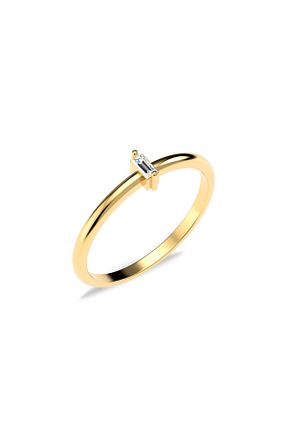 انگشتر نقره طلائی زنانه زیرکن Indigo Takı - کد 79592782