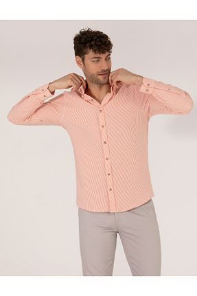 پیراهن نارنجی مردانه اسلیم فیت Pierre Cardin - کد 839618520
