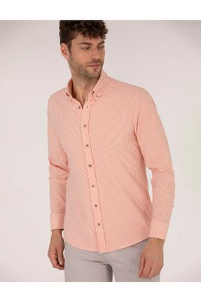 پیراهن نارنجی مردانه اسلیم فیت Pierre Cardin - کد 839618520