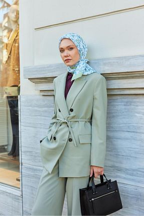 روسری سبز پنبه پلی استر MİRSOY SCARF - کد 886722288