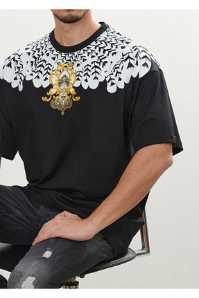 تیشرت مشکی مردانه اورسایز Mondo - کد 844133114