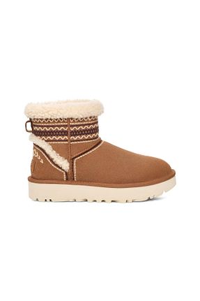 بوت / نیم بوت قهوه ای زنانه پاشنه تخت UGG - کد 873751324