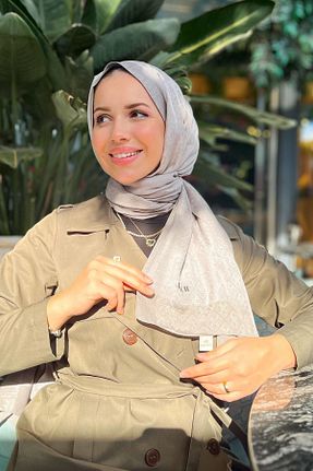شال طوسی زنانه پنبه ای Aker - کد 873765015