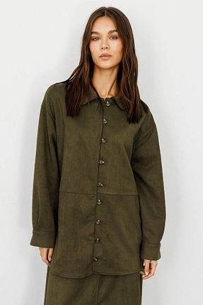 پیراهن حجاب خاکی Relaxed Hooopstore - کد 873763975