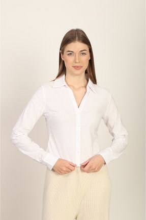 پیراهن سفید زنانه اسلیم فیت USSO - کد 873784004