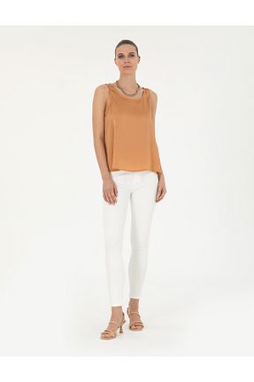 شلوار جین سفید زنانه پاچه تنگ Pierre Cardin - کد 834892597