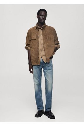 شلوار جین آبی مردانه رگولار MANGO Man - کد 855379744