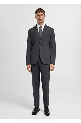 شلوار طوسی مردانه پلی استر MANGO Man - کد 856997557