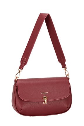 کیف دوشی زرشکی زنانه چرم مصنوعی David Jones - کد 873827086