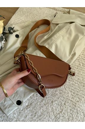کیف دوشی قهوه ای زنانه چرم مصنوعی ELFCO - کد 873849021
