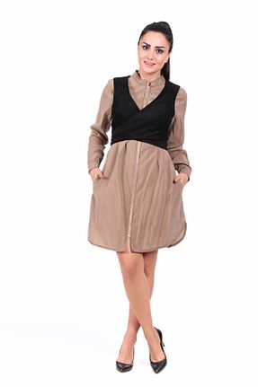 لباس بژ زنانه بافتنی GAJA - کد 873912544