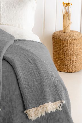 روتختی دونفره طوسی پنبه ای Akay Tekstil - کد 736166000