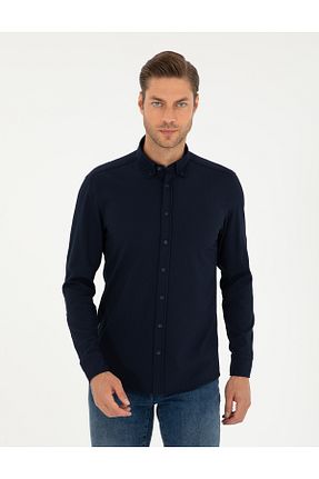 پیراهن سرمه ای مردانه اسلیم فیت Pierre Cardin - کد 858461406
