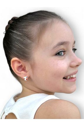 گوشواره نقره طوسی بچه گانه 925 عیار LITTLELUXE - کد 873180896