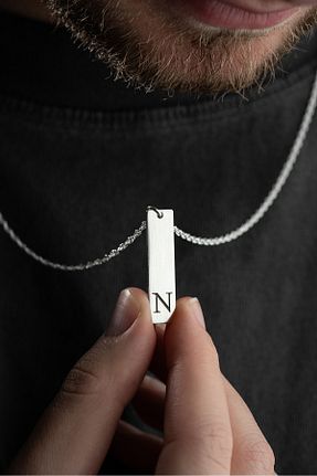 گردنبند نقره طوسی مردانه 925 عیار Vetro Silver - کد 873912279